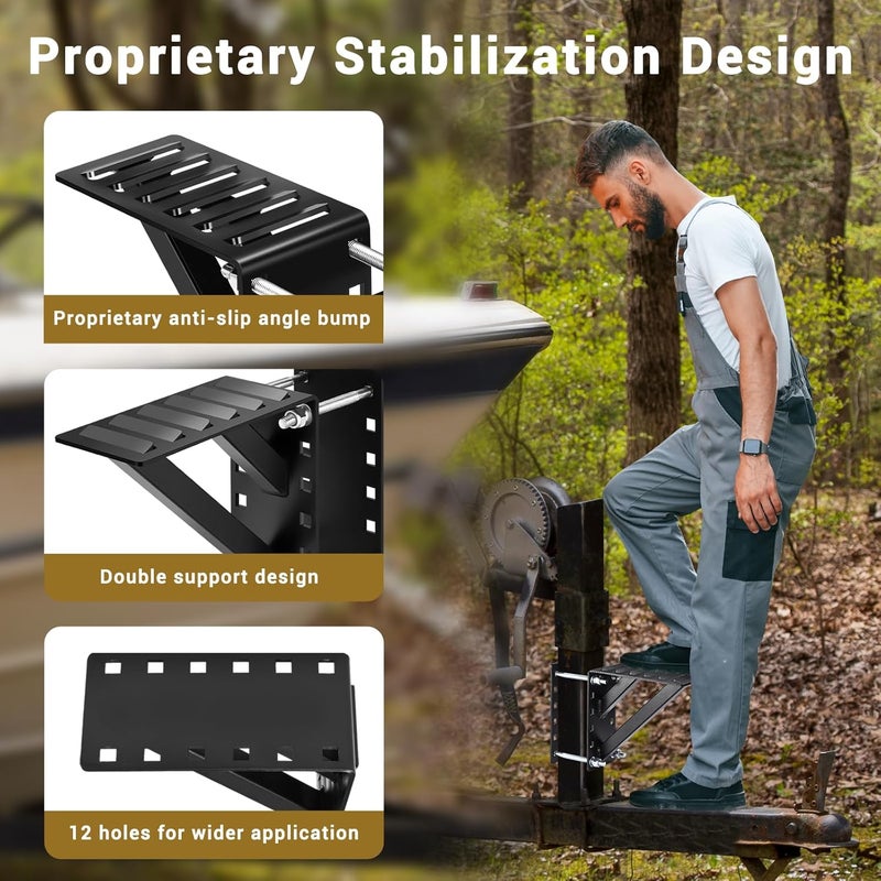 GADFISH Trailer Step, Trailer Step Mount, Boat Trailer Steps, Heavy Duty Step Holder, Suitable for 3 x 6 inches Trailer Frame, Holds up to 150 LBS, Black - Image 5